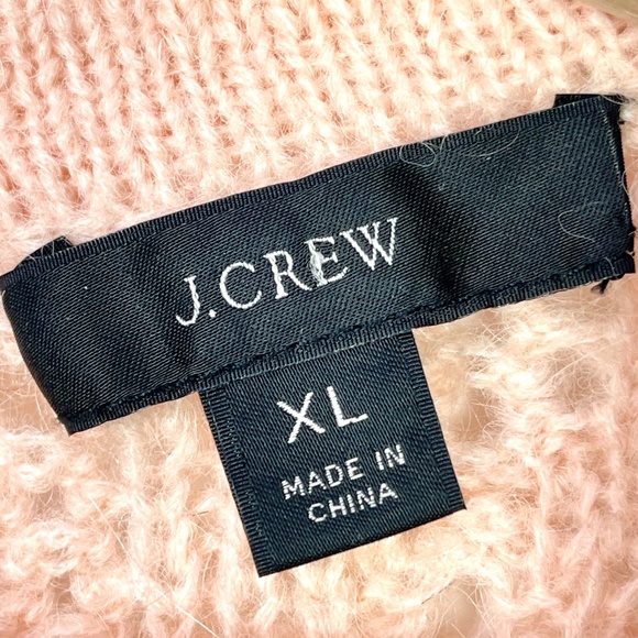J. Crew Balloon Sleeve Cable Knit Peach Pink Alpaca Wool Blend Sweater Womens XL - Picture 6 of 14